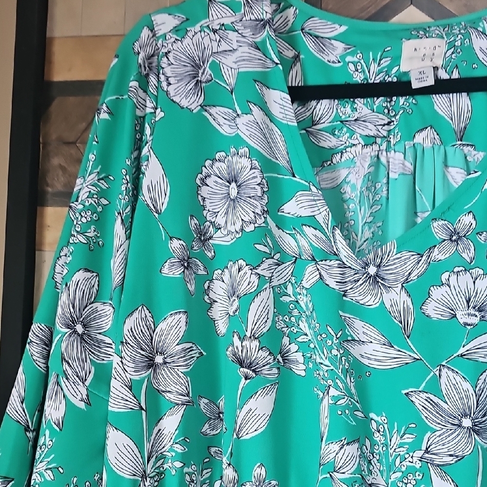 A New Day Floral Green Dress - Picture 3 of 5
